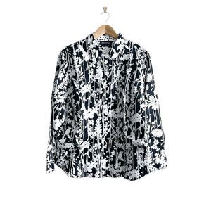 Jones New York Women Blouse Long Sleeve Button Down Floral 3X